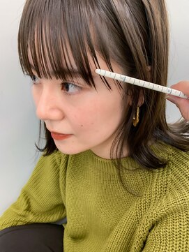 ヌード(nude) nude仲井【切りっぱなしボブ】【ブリーチなし】オリーブベージュ