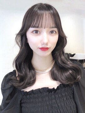 アイティー バイ アルバム 浦和店(IT by ALBUM) 韓国風ブラックミディ_グレージュカラーボブウルフ_8587