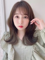 ハニーシブヤ(HONEY shibuya) 大人可愛い20代30代40代韓国巻きレイヤー×オリーブベージュ