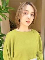 トゥルーズ 梅田店(TLUUS)&nbsp;TLUUS前髪パーマグレーベージュレイヤーロングアッシュカラー