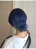ブルーカラーショートウルフ#ウルフカット