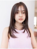 くびれヘア/顔まわりレイヤー/大人かわいい/レイヤースタイル