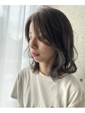 アオゾラヘアー 本店(AOZORA HAIR) インナーカラー×グレージュミディアム