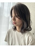 インナーカラー×グレージュミディアム