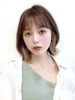 ボブウルフ外国人風カラーココアベージュ透明感20代30代40代銀座