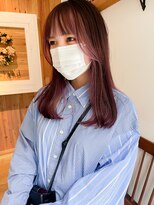 小顔前髪顔周りレイヤー×インナーカラー デザインカラー