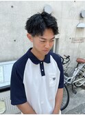 ツイストスパイラル アップバング 短髪パーマ ツイストパーマ