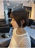 大人かわいい耳かけ丸みショートボブ20代30代40代髪型
