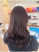 ダークブラウンカラー似合わせカットセミロング