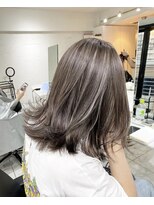 ブレンド 渋谷(BLend)&nbsp;ハイライトカラーくびれヘアアプリコットオレンジ