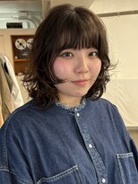 マカロニコースト(macaroni coast)&nbsp;前髪ありドライパーマレイヤーボブ 前髪ありボブパーマ