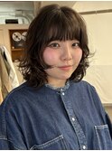 前髪ありドライパーマレイヤーボブ 前髪ありボブパーマ
