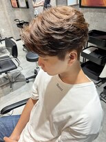 メンズサロン アネロ 名駅(Men's salon anhelo)&nbsp;フェザーパーマ×ブラウンカラー×センターパート