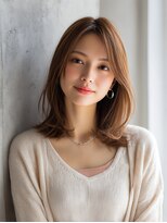 ロッソ 大橋店(Rosso) 長め前髪の柔らかブラウンミディ【大橋】