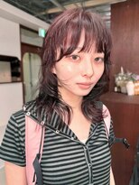 テトヘアー(teto hair)&nbsp;ブラックグレージュ ウルフカット レイヤーカット 暗髪カラー