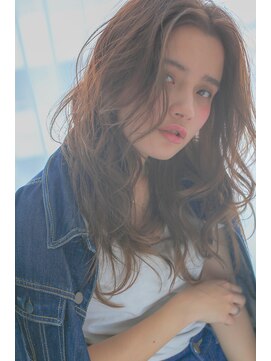 クラン(clan) 外国人風キャラメルベージュ×シースルーロング