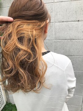 ラフ 原宿(L.a.a.g.f harajuku) アプリコットオレンジ インナーカラー@原宿