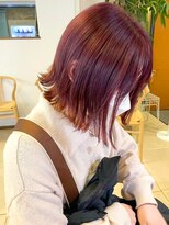 アチーブ ヘア デザイン(achieve hair design) 外ハネショート ツヤ髪鮮やかラベンダーピンク暖色カラー