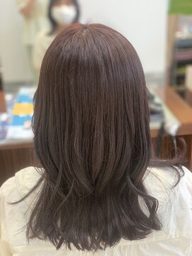 ヘアーアンドエステ ハラダ 滝ノ水店(Hair&Esthe Harada) ピンクブラウン×韓国風くびれ巻き