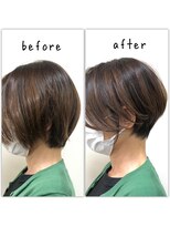 テルミークリニカルデザイン 北千里 30代40代50代ひし形ショートボブメリハリショート