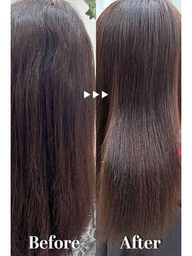 プシュケ(PSYCHE) ブリーチなし髪質改善ストレートプレイングカラーチェリーレッド