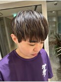MEN’S HAIR ハイライトマッシュパーマウルフアッシュブラック