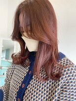 ウル(uLu.)&nbsp;【ブリーチなし】レッドカラー/顔周りカット/レッドブラウン