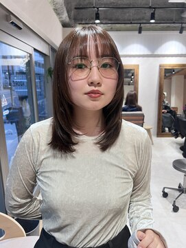 アドア 横浜(ADORE) 【ADORE横浜】ミディアムレイヤー×ぱっつん前髪