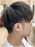 メンズ 無造作ツーブロックマッシュショートスタイル