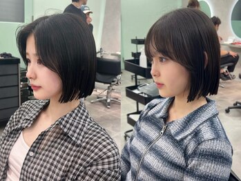 ジーニー 千葉(GENiE)の写真/韓国ボブ×小顔に見える顔周りで楽チンスタイリングなボブへ◎[千葉駅/韓国/顔周り/前髪/学割U24/ボブ]