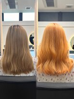 ラピステン 福岡天神 大名店(Lapis)&nbsp;オレンジ/ホワイトグレージュミニウルフデジタルパーマ