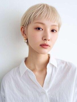 トクテ 高円寺(tokute) くびレイヤーエモージュ前髪モテベージュレイヤーミディ/高円寺