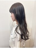 透明感ダークグレージュ艶髪ウェーブ巻きロングヘア20代30代40代