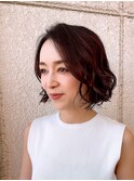 レディースボブ　ワンレン　前髪なし　