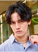 センターパート/波巻きパーマ/スパイラルパーマ/men's