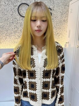 オプス 大名店(Ops) ☆ブリーチ女子必見!ミルクティーイエロールーツカラー