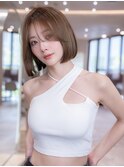 20代30代大人ガーリーレイヤーボブ/顔周り似合わせカット