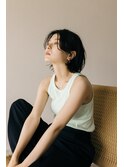 センターパート×大人ナチュラルボブ