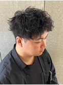 MEN’S/リバースセンターパート/ニュアンスパーマ/新宿