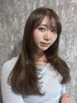 アンジェロ カリノ(Angelo Carino)&nbsp;グレージュ/チャコールグレー/ロングレイヤー/韓国ヘア/20代