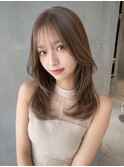 秋カラーブリーチなしカラー小顔レイヤーハッシュカットp上尾