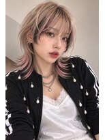 ソレイユトウキョウシブヤ(SOLEIL TOKYO shibuya) ウルフボブブリーチハイライトミルクティーベージュ