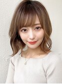 顔型別ヘアスタイル小顔外ハネショートマロンベージュ20代吉祥寺