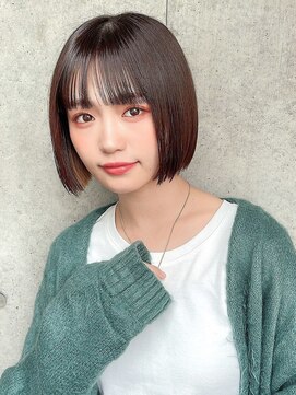 サロウィンフレンテ 新宿三丁目(SALOWIN Frente) 石塚/黒髪ぱっつんイヤリングカラーミニボブ10代20代韓国新宿