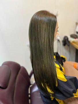 ヘアーカルチャー 小倉台店 HAIR CULTURE ロングストレートゴールドアッシュ髪質改善