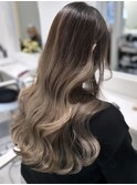 透け感ブラウングラデーションカラー