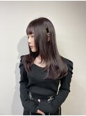 レイヤーカット×チェリーブラウンカラー