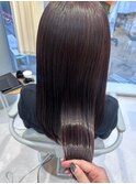 髪質改善 バイカルテ ツヤ髪 ストレート くすみベージュ
