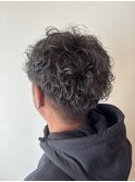 メンズ白髪ぼかし＋スペインカール