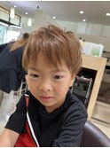 キッズツーブロックマッシュショートウルフキッズアッシュカラー